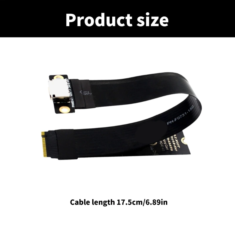 Cable adaptador F3KE Flexible M.2 NVMe a Oculink SFF-8611 SFF-8612 Fácil instalación y Cable Flexible