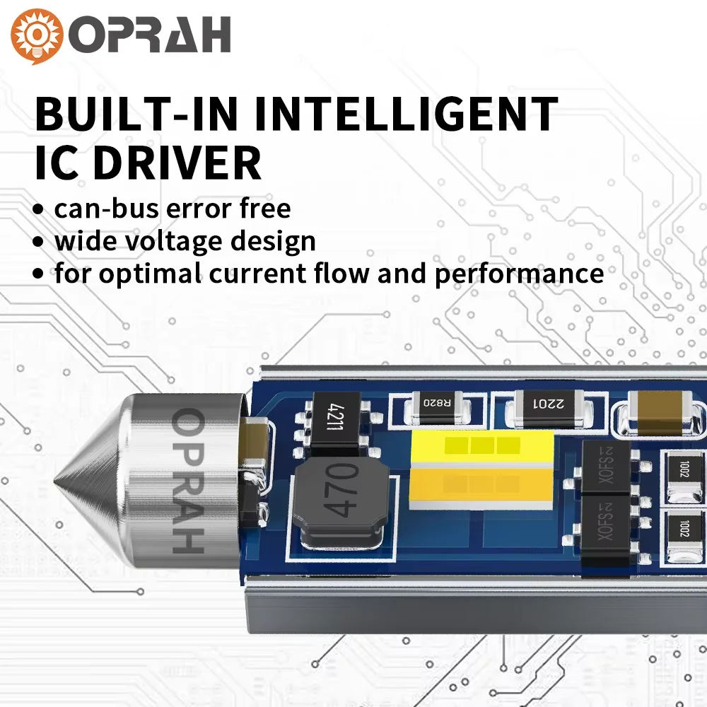 Oprah 10 قطعة C5W C10W LED CSP 1860 رقاقة لمبة اكليل 31 مللي متر 36 مللي متر 39 مللي متر 41 مللي متر Canbus السيارات الداخلية قبة القراءة مصباح ليد أبيض 6000 كيلو