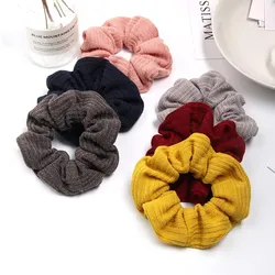 Fashion Women Hair Ties Knit Solid Color Hair Bands Elastic Striped Hair Scrunchies Casual ​Female Girl Hair Accessories 