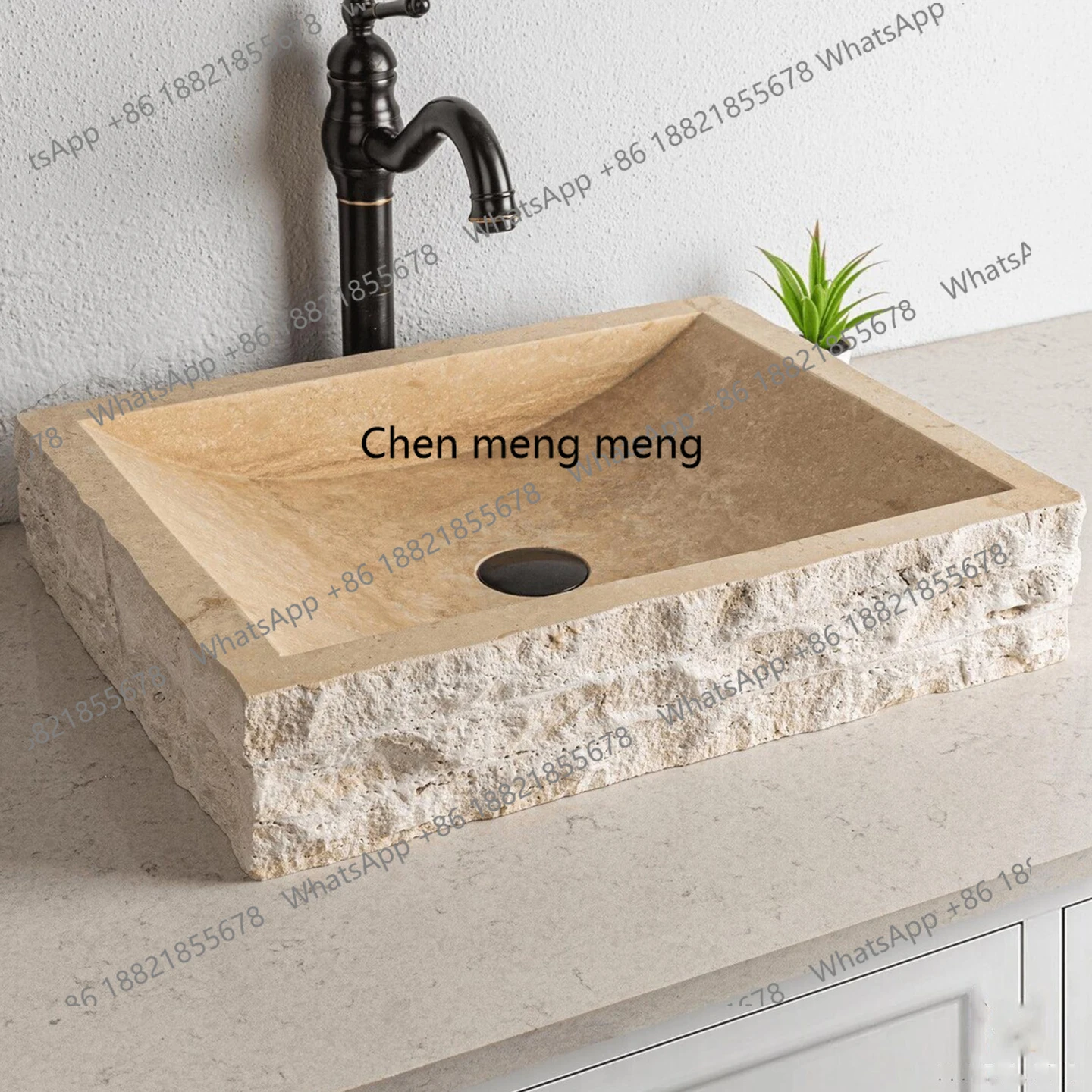 

Wabi Sandy Wind Light Luxury B & B Hotel Travertine Wash Basin Nordic Simple Marble Wash Basin Wash Table