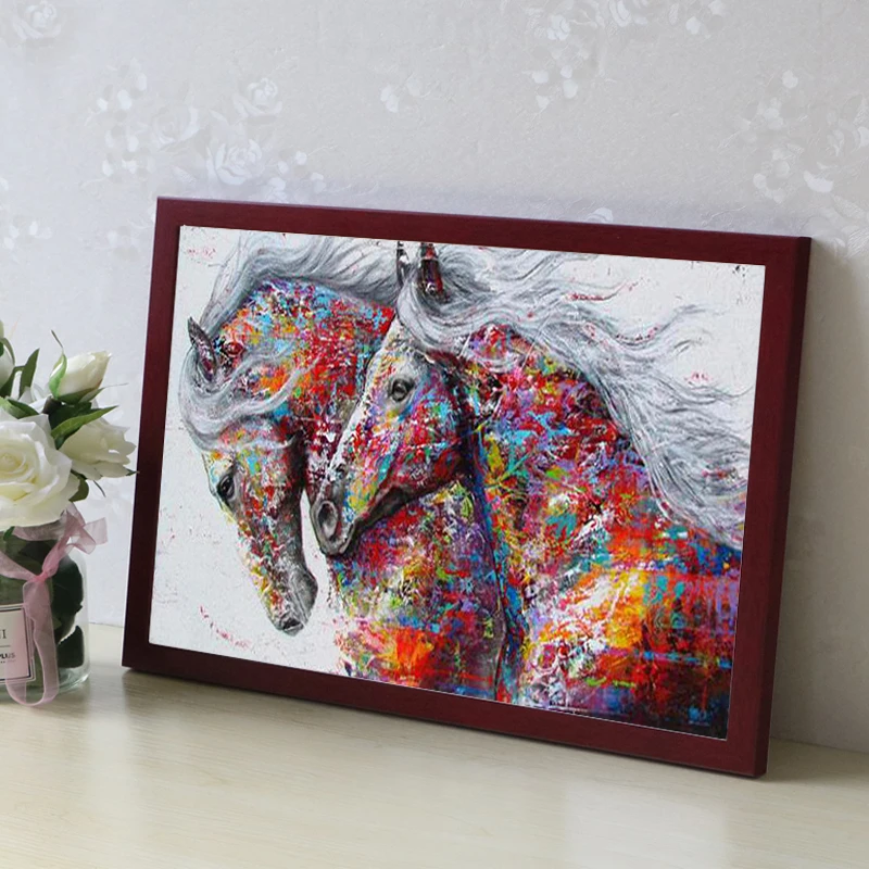 Horse Diamond Painting Horse Kits Handmade Needlework DIY Diamond Embroidery Animal Mosaic Rhinestone Picture