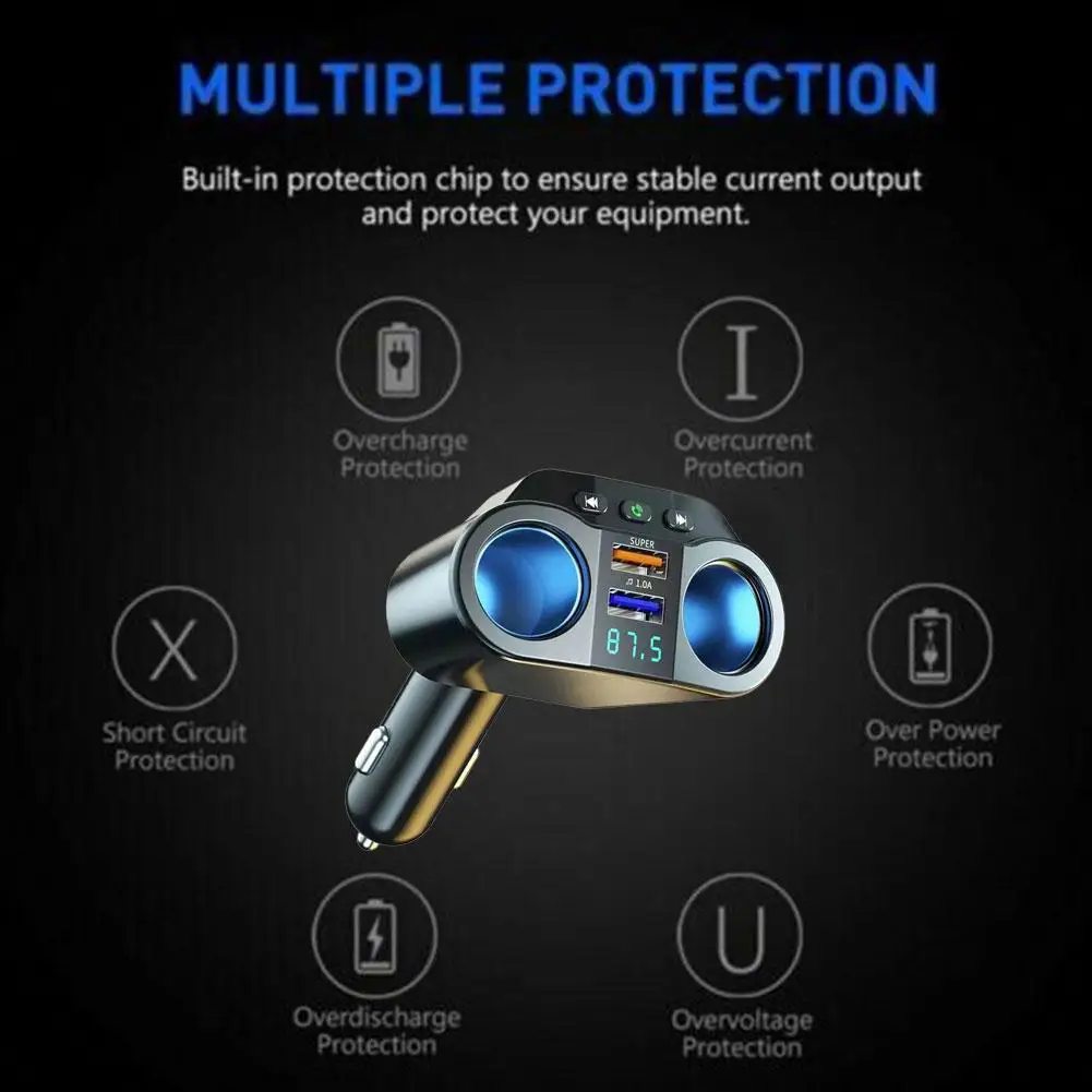 

3.1A Dual USB Car Charger 2 Port LCD Display 12-24V Cigarette Socket Lighter Fast Car Charger Adapter For Car SUV Minivan H9J8