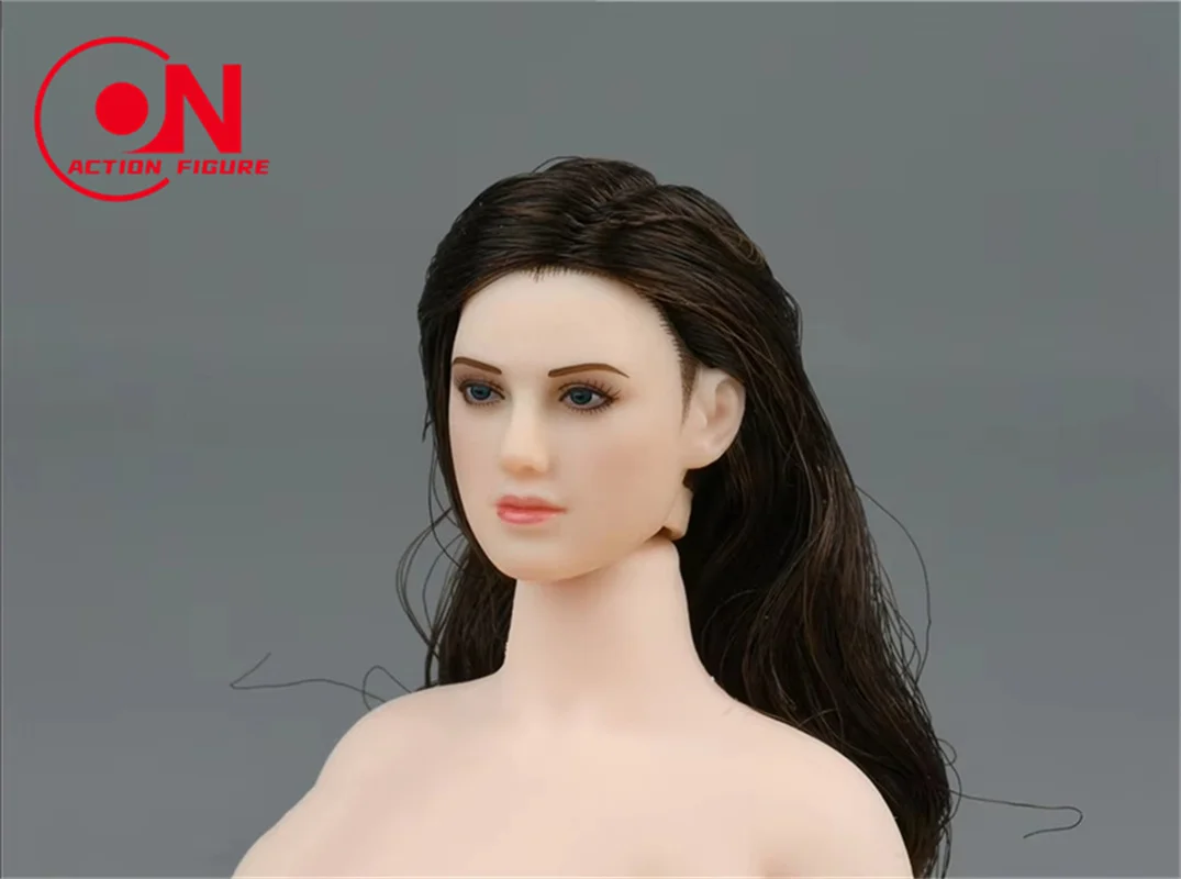 【In Stock】1/12 Pale/Sutan Color Vivid Female Head Sculpture Carving with Long Hair Fit 6