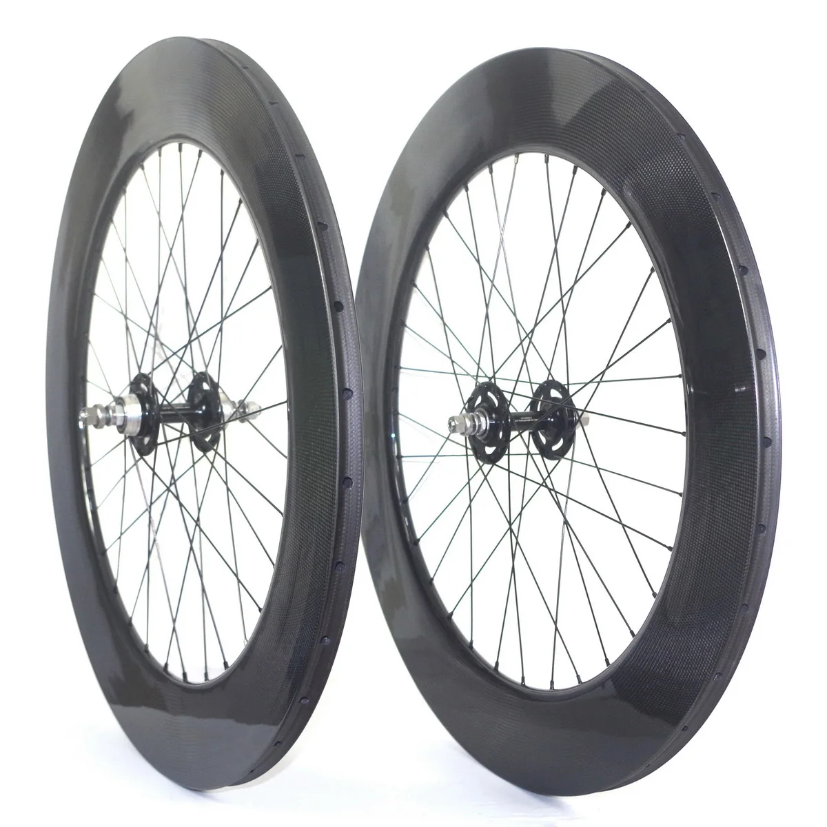 700C Track Bike Fixed Gear Carbon Wheelset Flipflop Hub Single Speed Bicycle Wheels 88mm Depth 25mm Width Clincher