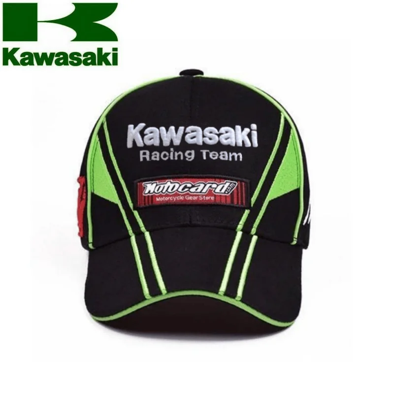 Casquette de course Kawasaki, casquette de baseball pour moto, protection solaire réglable, pour hommes et femmes, sports de plein air, hip hop, été