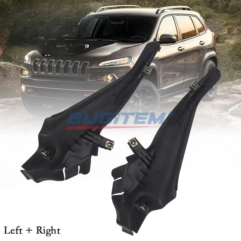 2PCS 68102561AE 68102560AE Windshield Wiper Cowl Cover Trim Panel Left & Right Side For Jeep Cherokee 2014 2015 2016 2017 2018