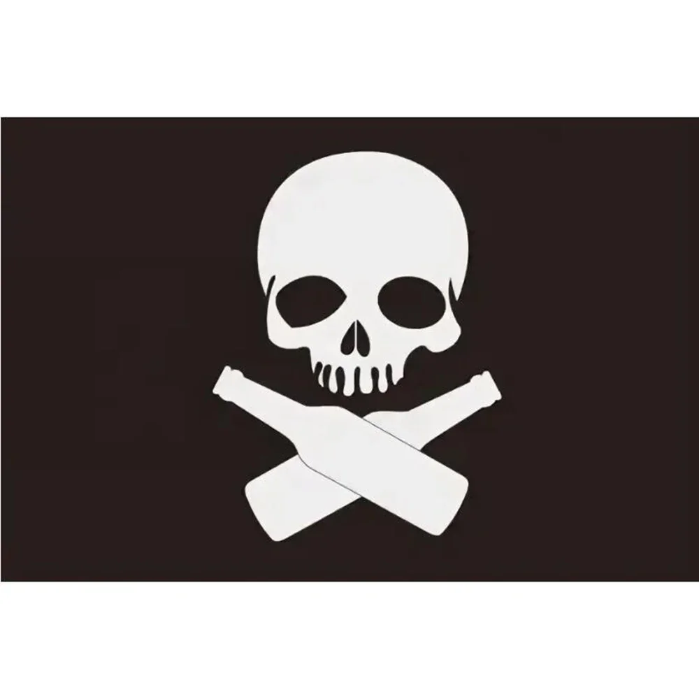 custom banner of Bottle Flag POP Bar 3x5 ft Flag skull banner