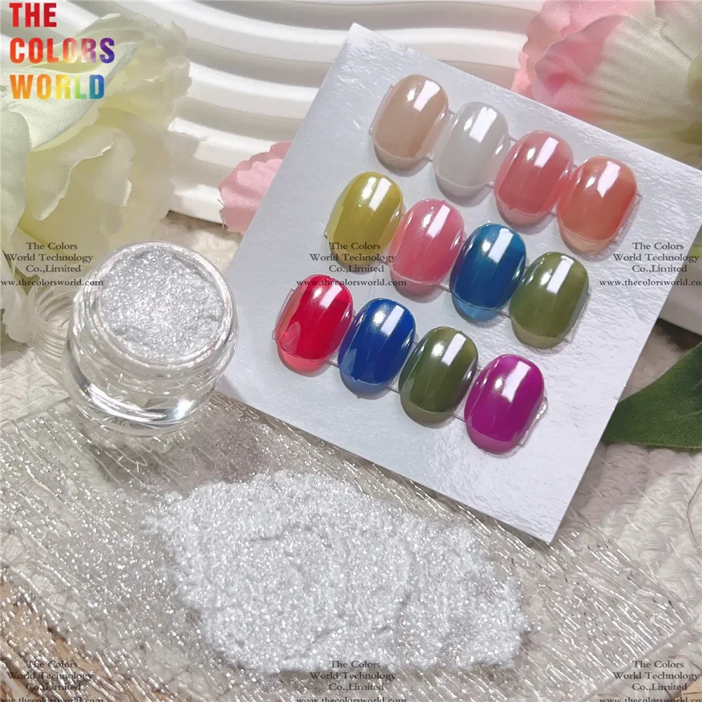 

Nail Plating White Color Aurora Powder PlatedCrystal Powder Moonlight Magic Mirror Rub Nail Powder Gentle Style Nail Accessories