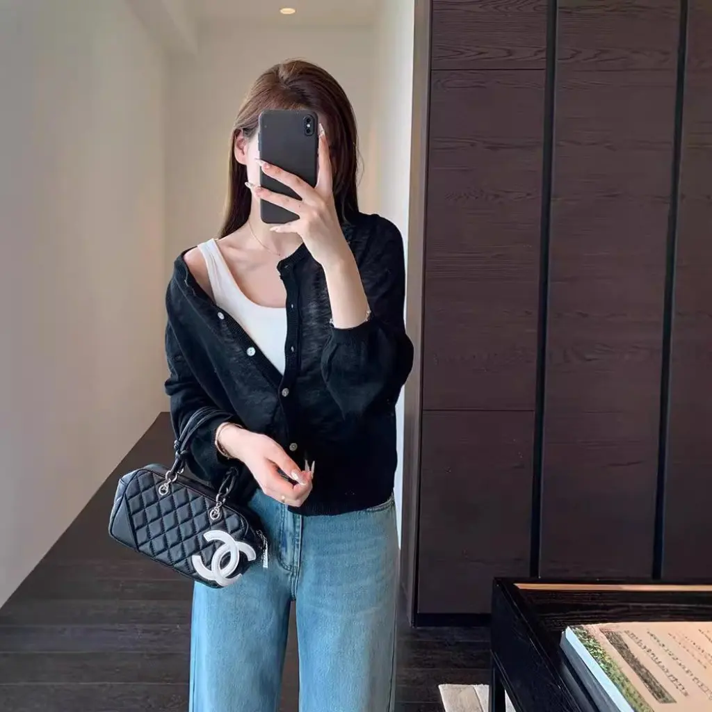 

Женский утягивающий кардиган с вышивкой ярких цветов, модный топ ранней осени, уменьшающий возраст, ленивый свободный вязаный кардиган F0809