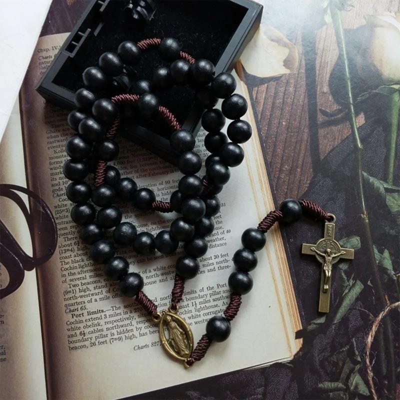 Handwoven Rope for Cross Rosary Necklace Sacred Catholic Jewelry Pendant