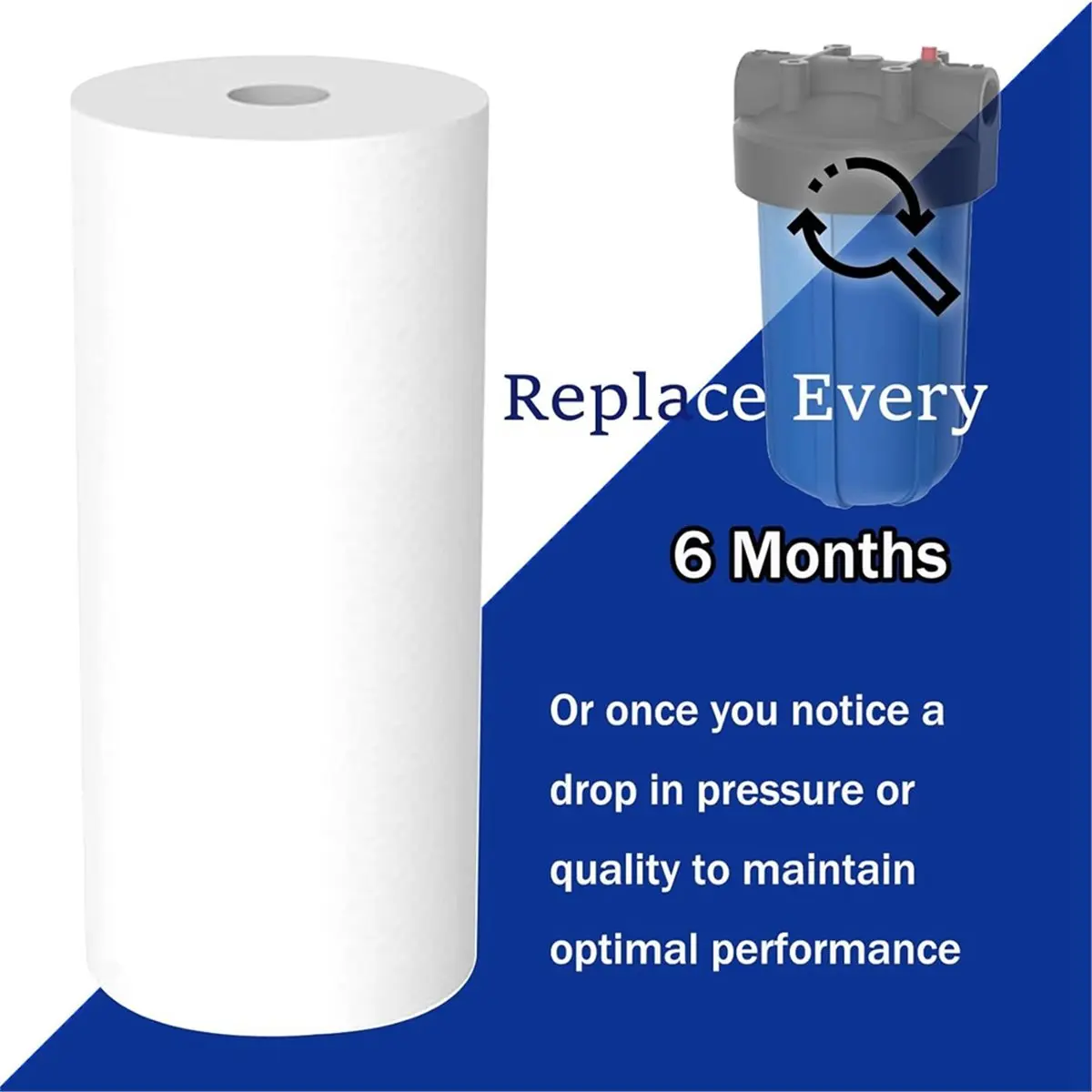 

Фильтр для воды DGD-2501 Big Blue, 10-дюймовый, для очистки воды во всем доме, от осадочных примесей, с двойным градиентом плотности, 10 дюймов x 4,5 дюйма