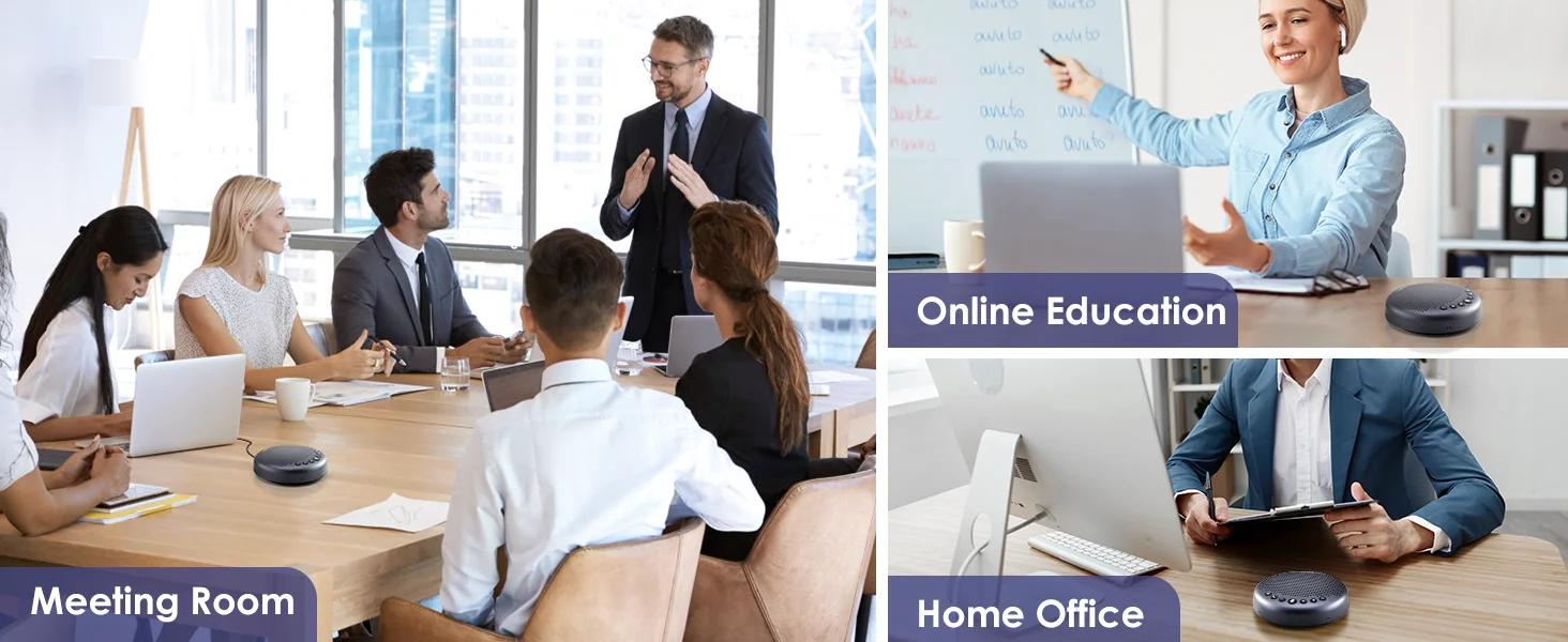 Kabelloses Konferenzlautsprechersystem EMEET Luna Plus USB-Sprechanlage mit 8 Mikrofonen 360° ° Sprachaufnahme für das Home Office – Detail 12
