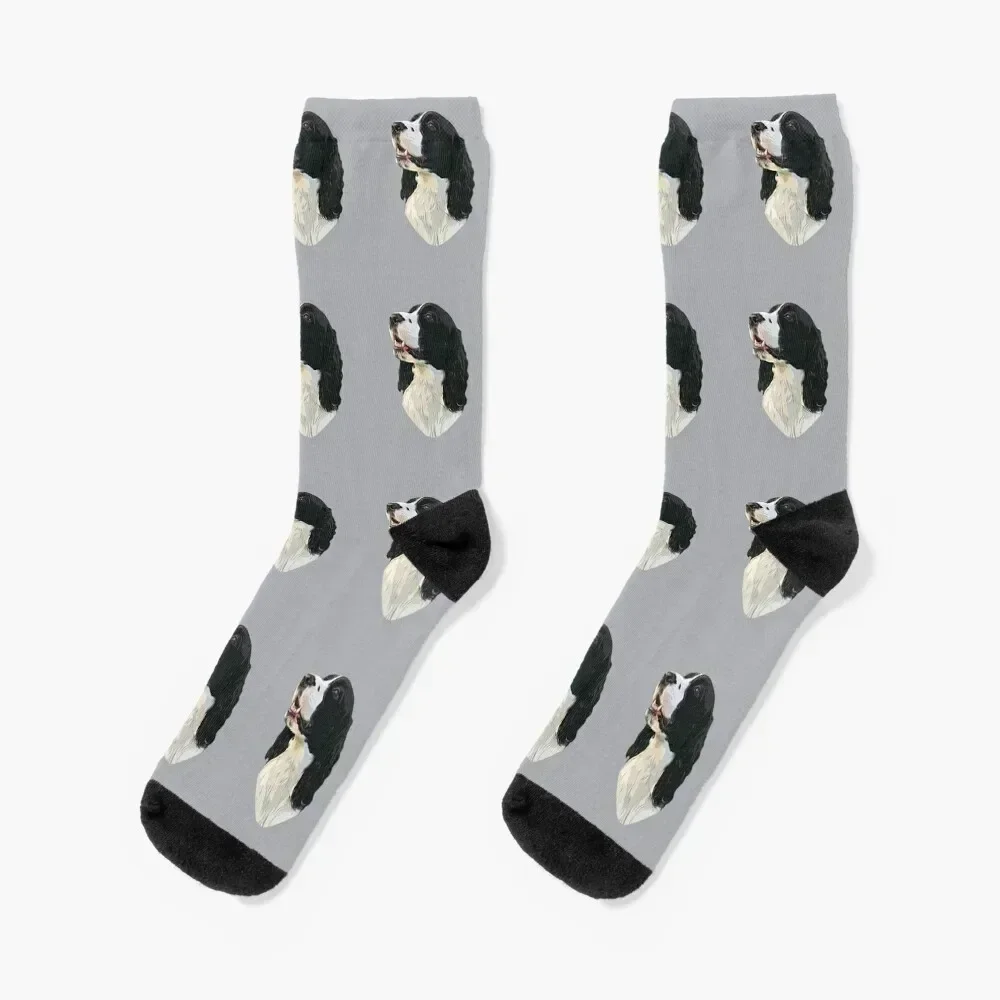 Springer Spaniel Black and White Socks halloween custom sports man japanese fashion Boy Socks Women's