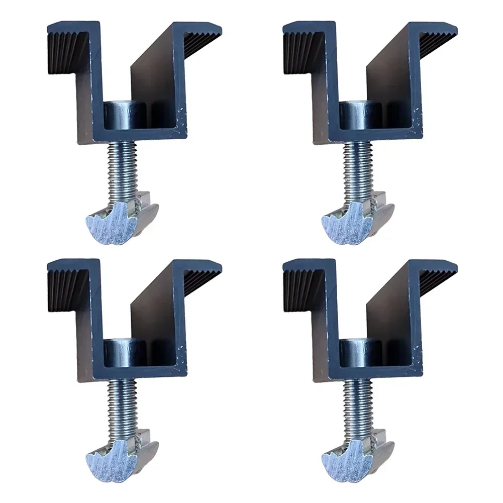 4 stücke Solar Panel Medium Clamp Für 30mm 35mm Module Photovoltaik Schwarz Silber Modul Schellen Set Solar Panel halterung
