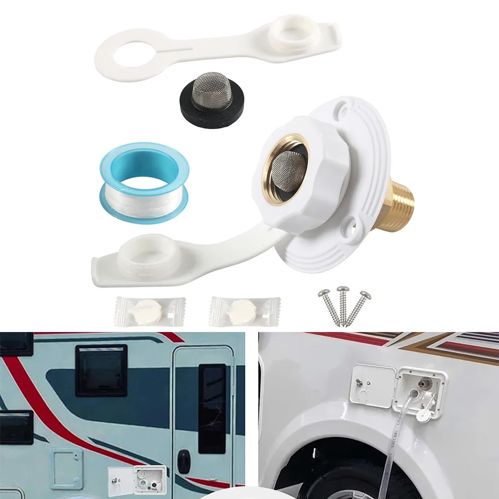 

Brass One-Way Inlet Valve Compatible with For RV Camper Boat Systems Using 1/2 Inch or 3/4 Inch NPT Threaded Ports