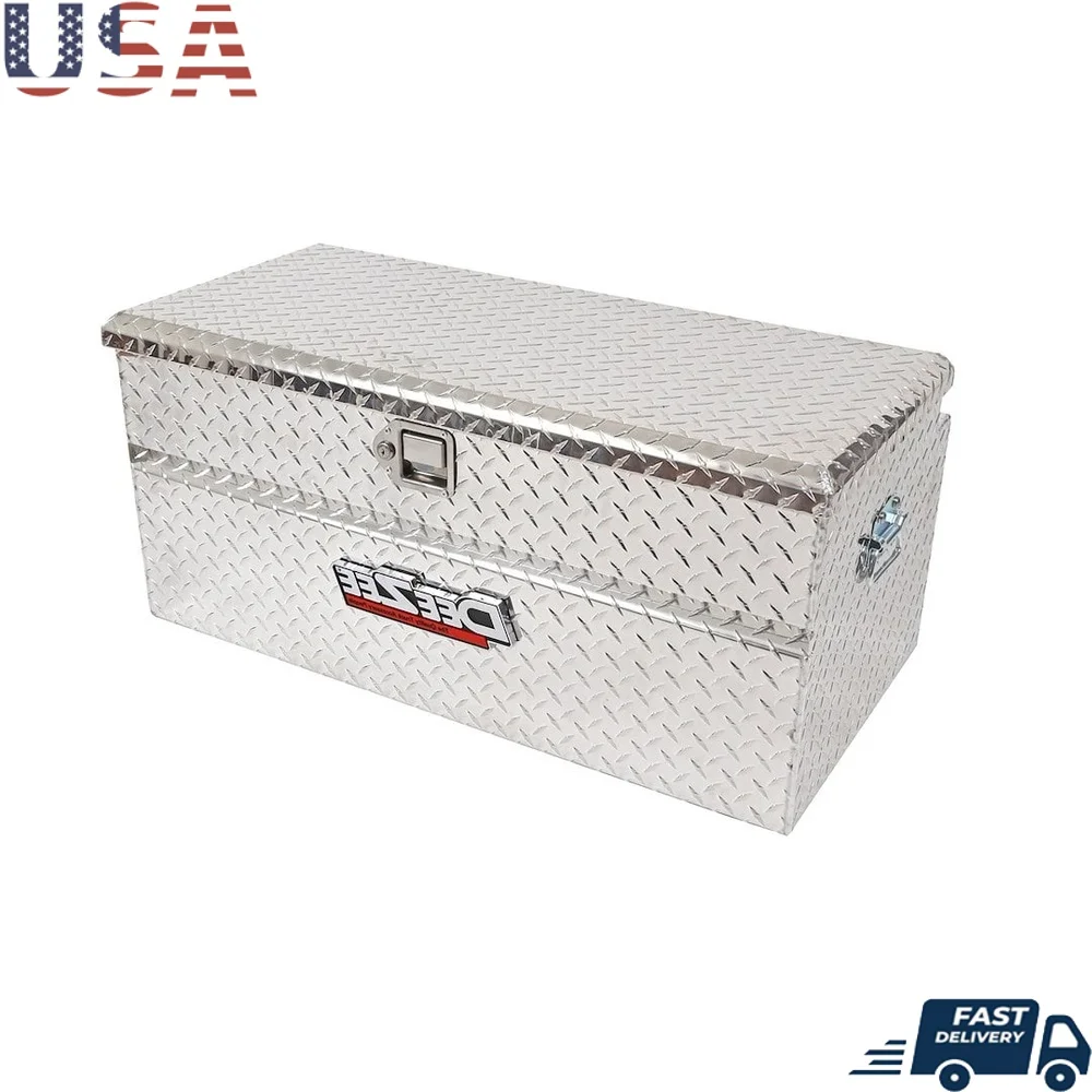 

Utility Chest Tool Box Brite-Tread Aluminum Adjustable Storage 6.4 cu ft Heavy Duty Organizer Garage Equipment 41x23x17 Inches