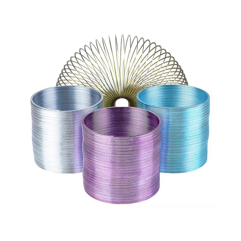 1PCS Decompression Finger Game Rainbow Metal Springs Mini Spring Party Toys Adult Decompression Spring