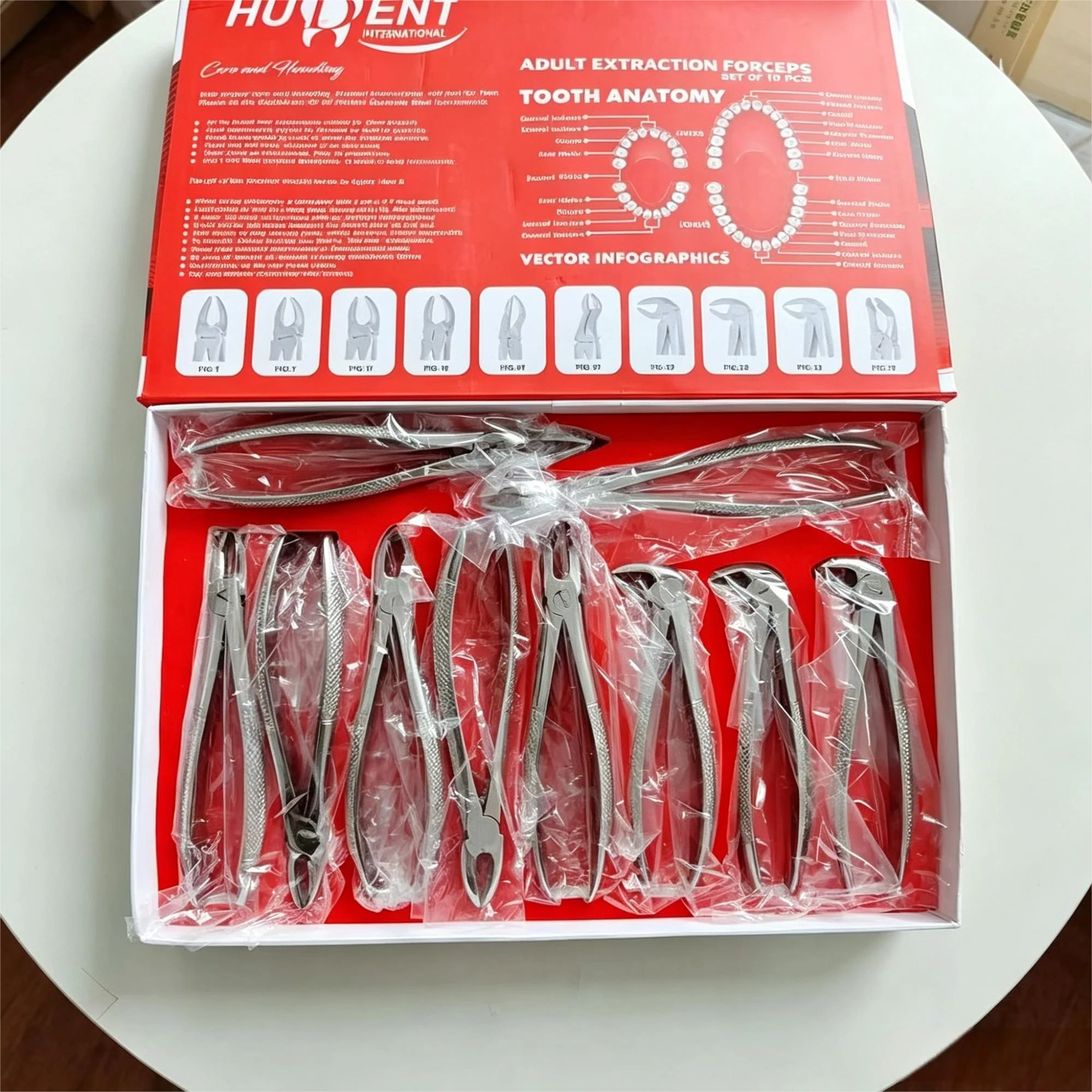 

10Pcs Dental Extraction Forceps Set, Stainless Steel Minimally Invasive Pliers, Autoclavable Ergonomic Tools for Dental Clinic
