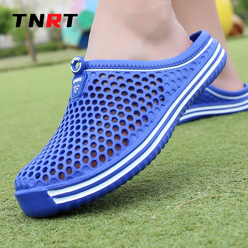 

Men Slippers Fashion Beach Sandals Lightweight EVA Casual Hole Men's Shoes Woman Indoor Garden Outdoor Non-slip Shoes Size36-45