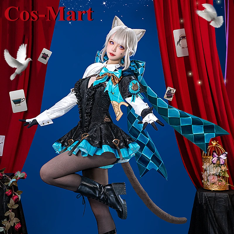 Cos-Mart Hot Game Genshin Impact Lynette Cosplay Costume Sweet Nifty Lovely Uniform Dress Activity Party Role Play Clothing New