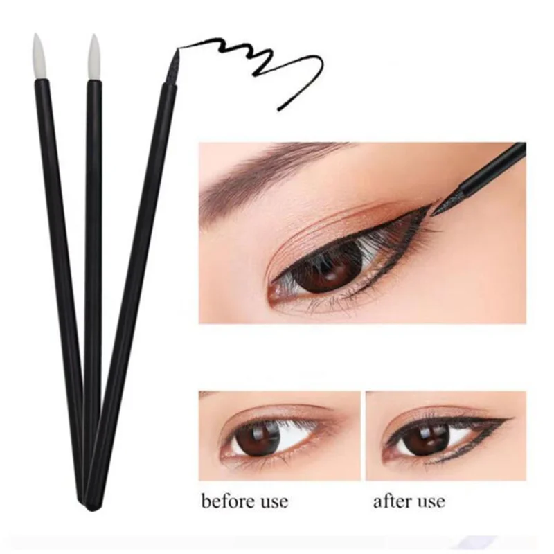 

SYW-100Piece Beauty Makeup Кисти для подводки глаз Одноразовая кисть для подводки глаз с крышкой белого цвета