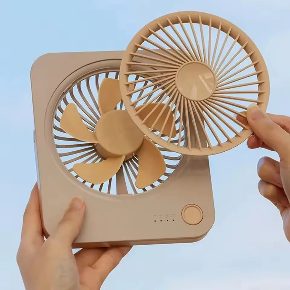 2025 Новый портативный электрический вентилятор с USB-подставкой, 3 скорости, складной мини-циркулятор воздуха, настольный вентилятор для офиса, спальни - компактный размер