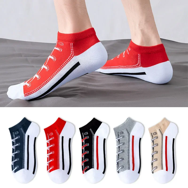 Fashion Funny Women's Men Harajuku Style Socks Kawaii Shoe Print Cute Short Sock Gift For Women Men Dropshipping