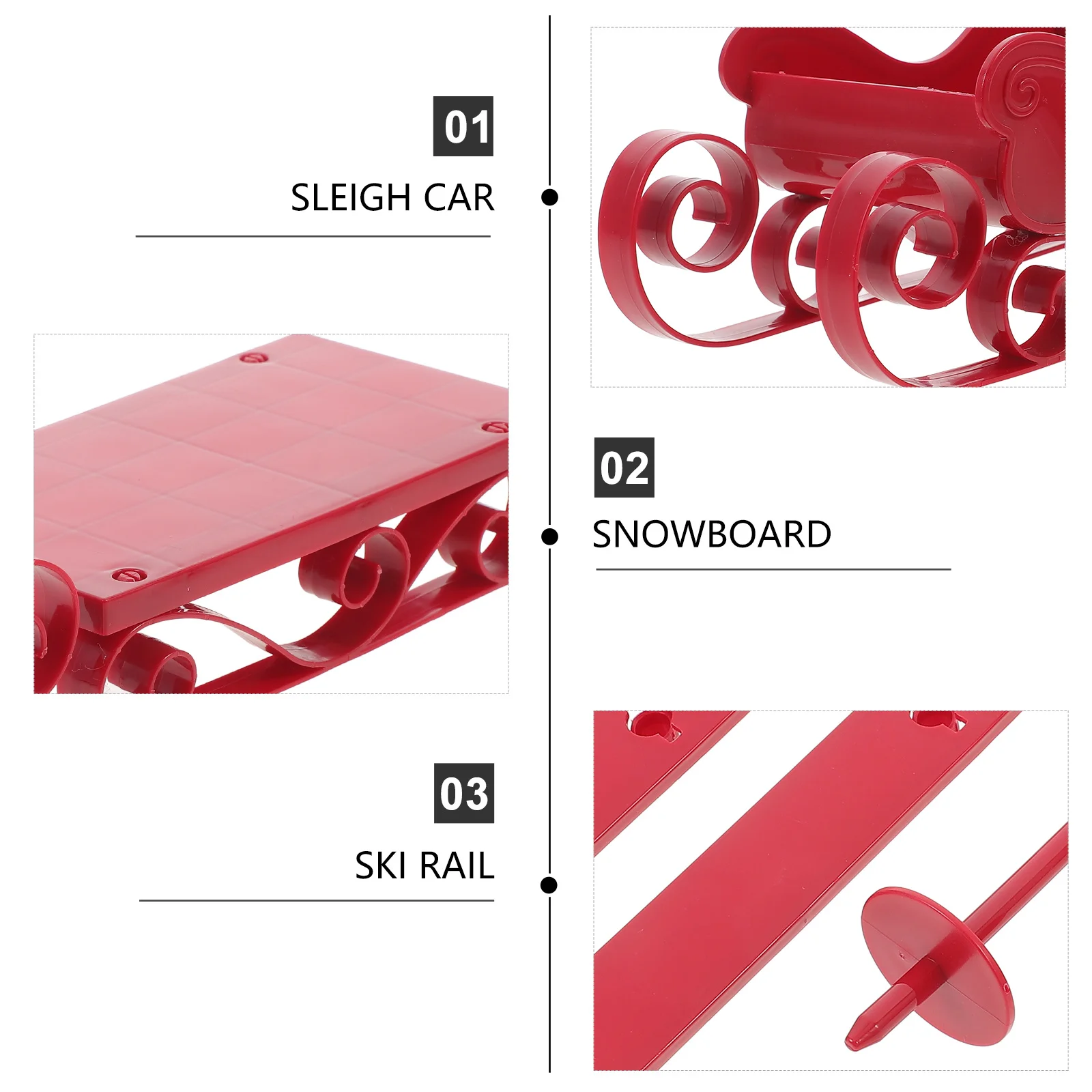 

1Set Christmas Sleigh Decoration Miniature Skiing Board Desktop Ornament Xmas Party Decoration Festive Home Decor Gift
