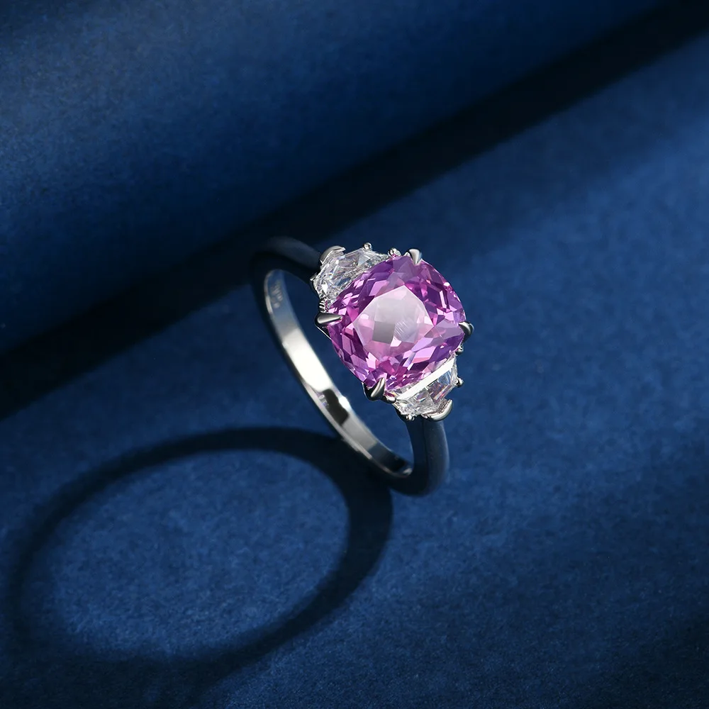 

Новое серебро S925 8*9, толстый квадрат, культивированное розовое кольцо 4 карата, модное свежее женское кольцо, свадебные украшения