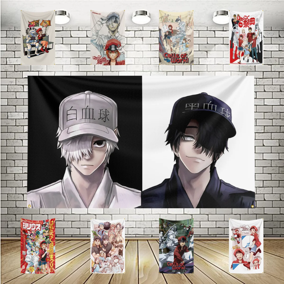 

C-Cells At W-WorkS Japanese manga Series Flag Poster Wall Hanging for Room Decor Bedroom banner Fan Collection Display