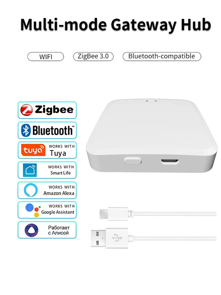 Tuya ZigBee Multi-mode Gateway Hub Smart Home WiFi Bridge Bluetooth Mesh Smart Life Afstandsbediening met Alexa Google Home Alice - afbeelding 2