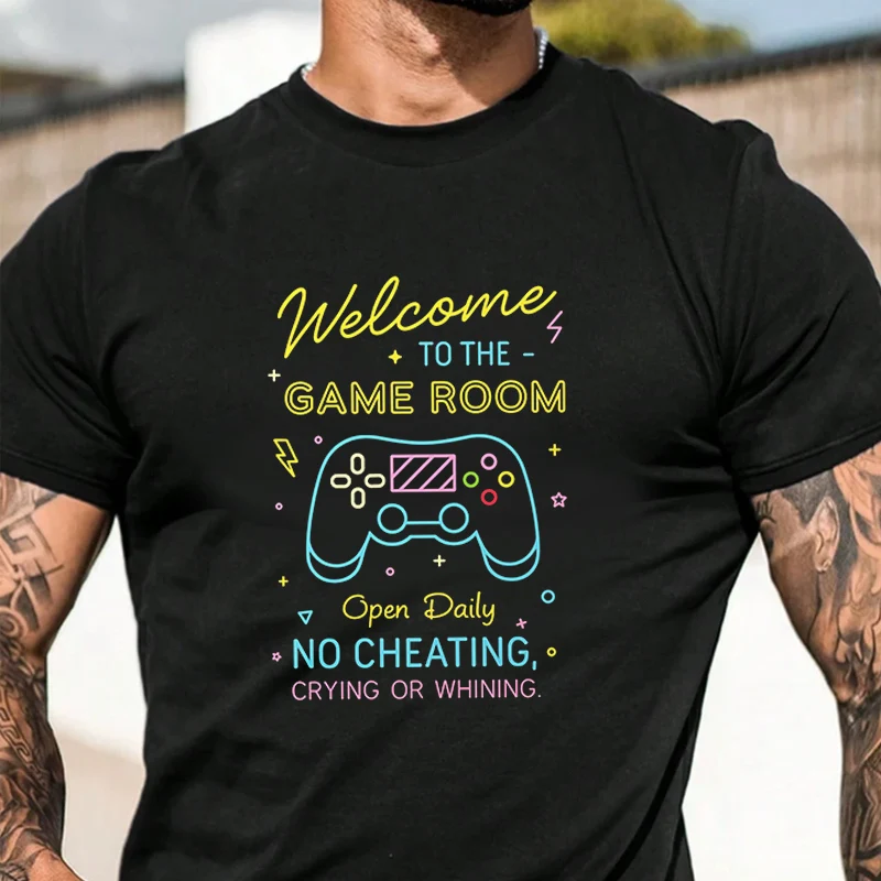 

Футболка с изображением мотоцикла из игры "Welcome To The Game Room", мужская, в стиле хип-хоп, уличная одежда, унисекс, повседневная, модная, с коротким рукавом
