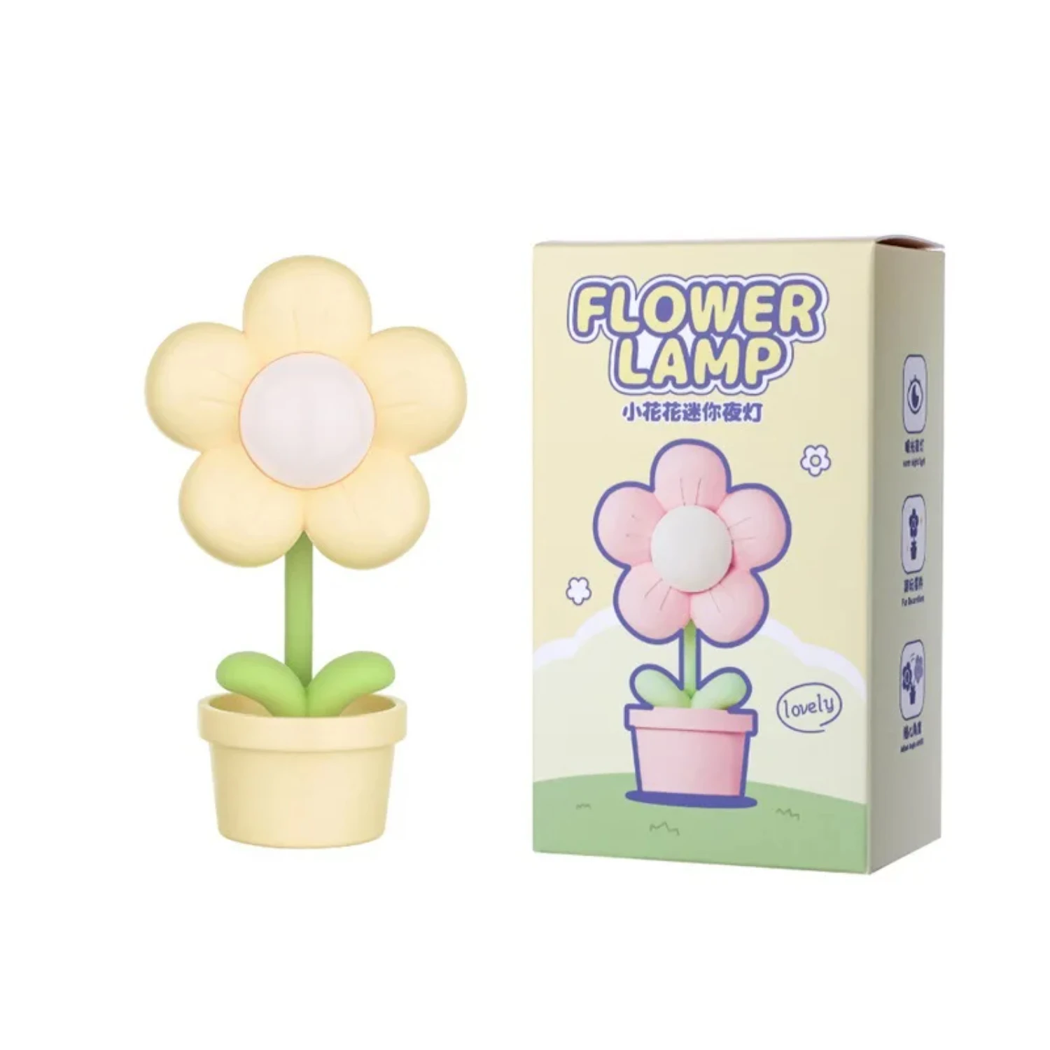 Mini LED Flower Night Light, Cute Small Table Lamp, Desktop Ornamento, Cabeceira Quarto, Luzes ambiente, Crianças Toy, Kids Holiday, Novo