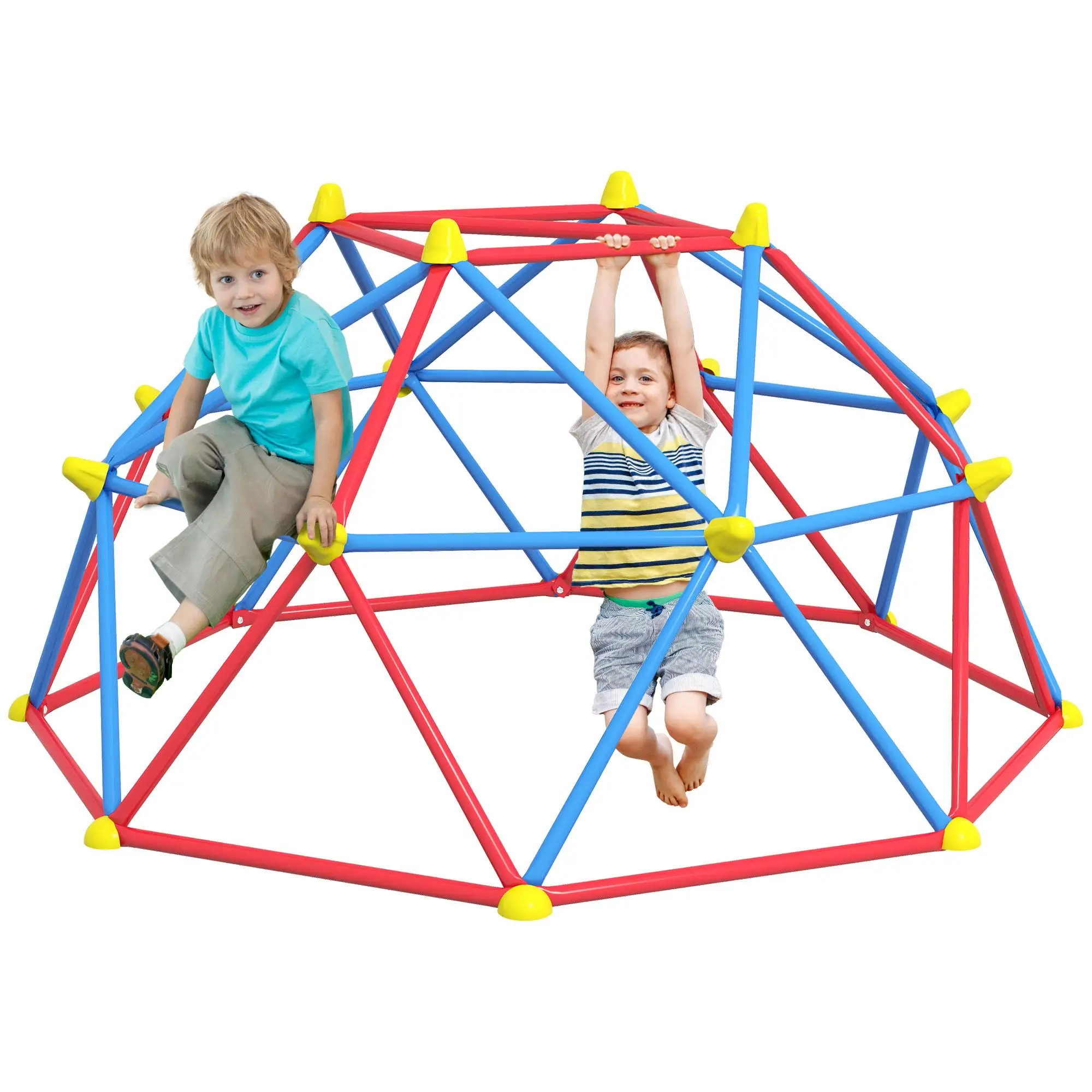 Structure d'escalade pour enfants Outsunny 3-8 ans 183x90cm acier résistant à la rouille et aux UV Multicolore