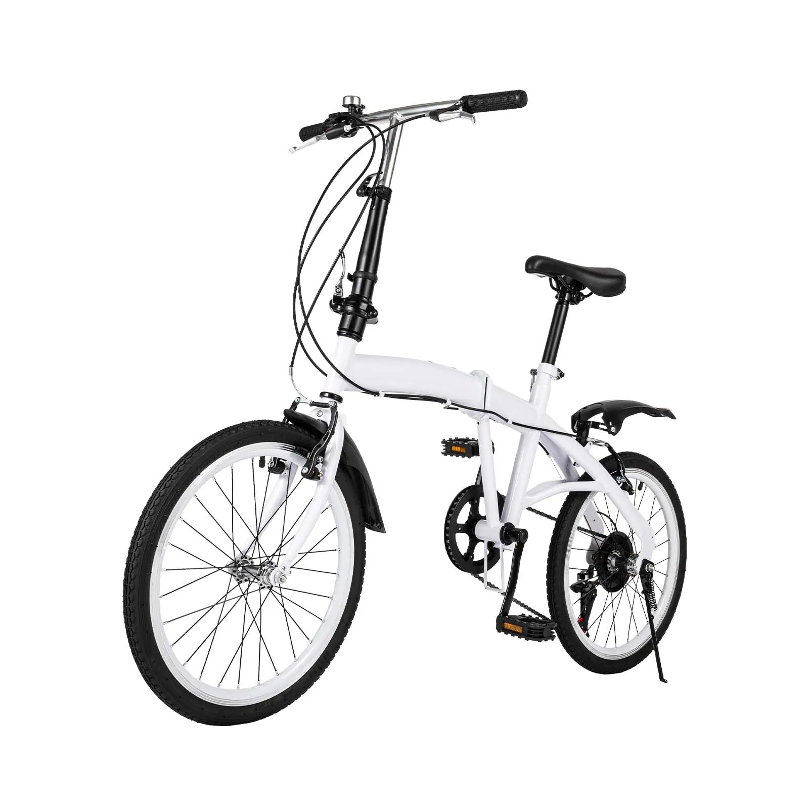 Bicicleta plegable de 20 pulgadas, bicicleta plegable de 6 velocidades, palanca de cambios ajustable en altura, bicicleta plegable con freno doble, bicicleta portátil para adultos