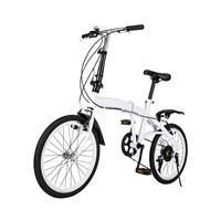 20 Inch Folding Bike 6-Speed Foldable Bicycle Height Adjustable Shifter Foldable Bike with Dual Brake Portable Adult Bicycle