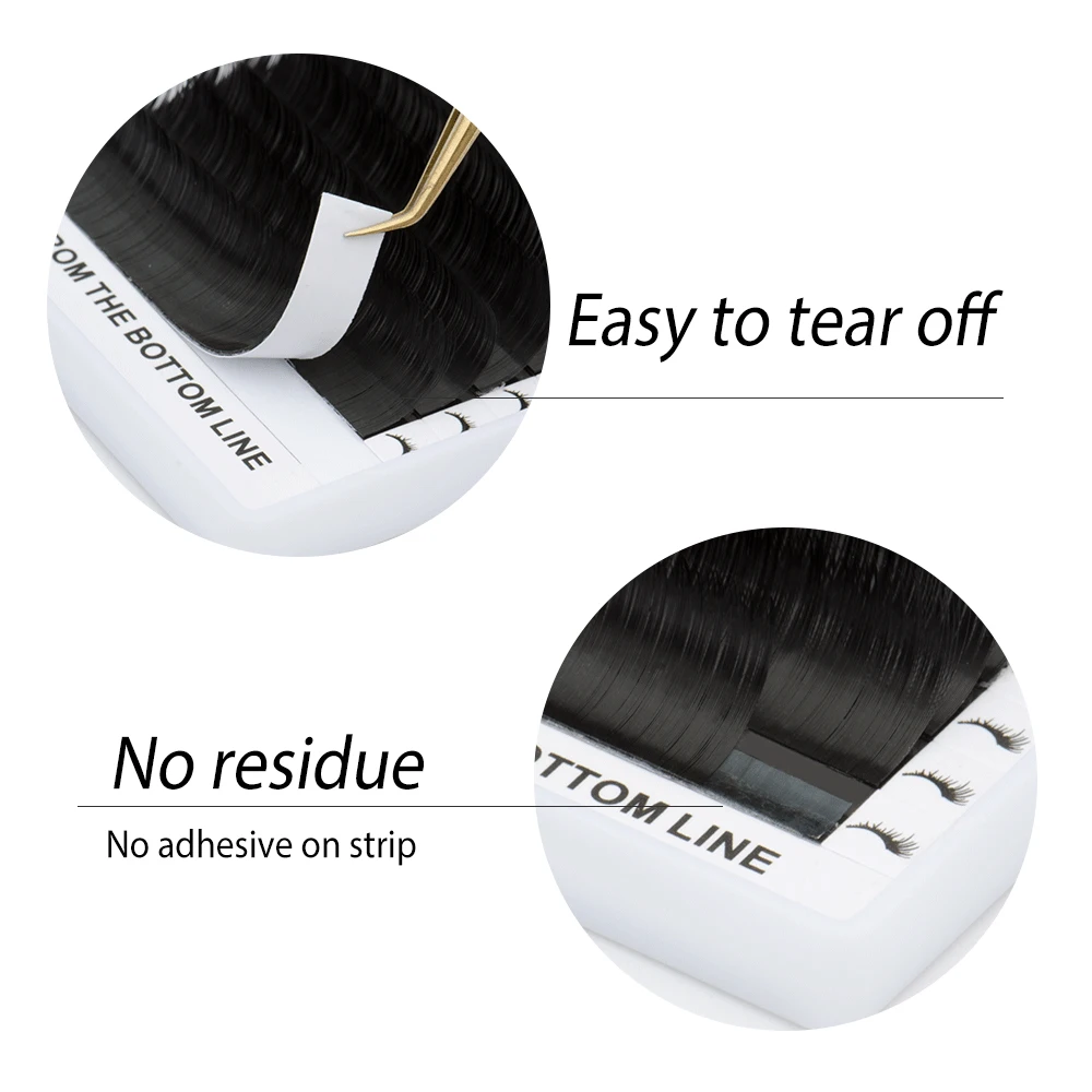 1Case J B Quality Mink Single Eyelash Extensions Natural Soft Individual Fake Eyelashes Size Tray for Beauty Salon Use
