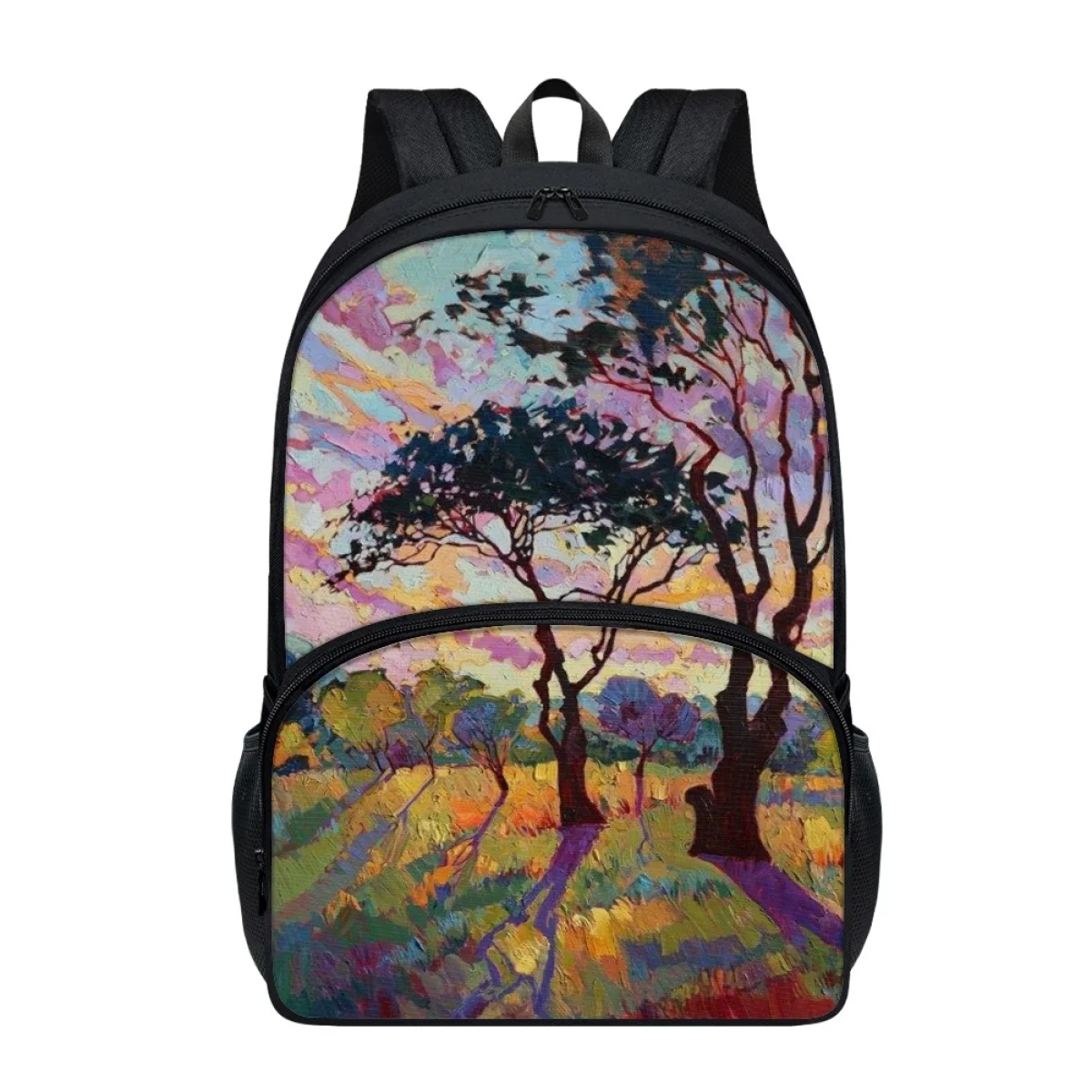 

FORUDESIGNS Oil Painting Scenery Design Backpacks Multi-Pockets Practical Students Schoolbags Classes Travel Storage Bookbags