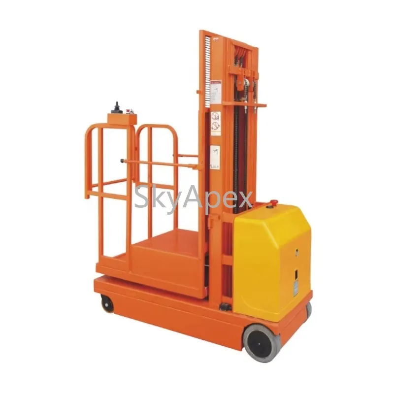 2026 New Full Electric Self Propelled Order Picker Aerial Work Platform 3M 4M 5M Safety Guardrail For Warehouse Logistics Center