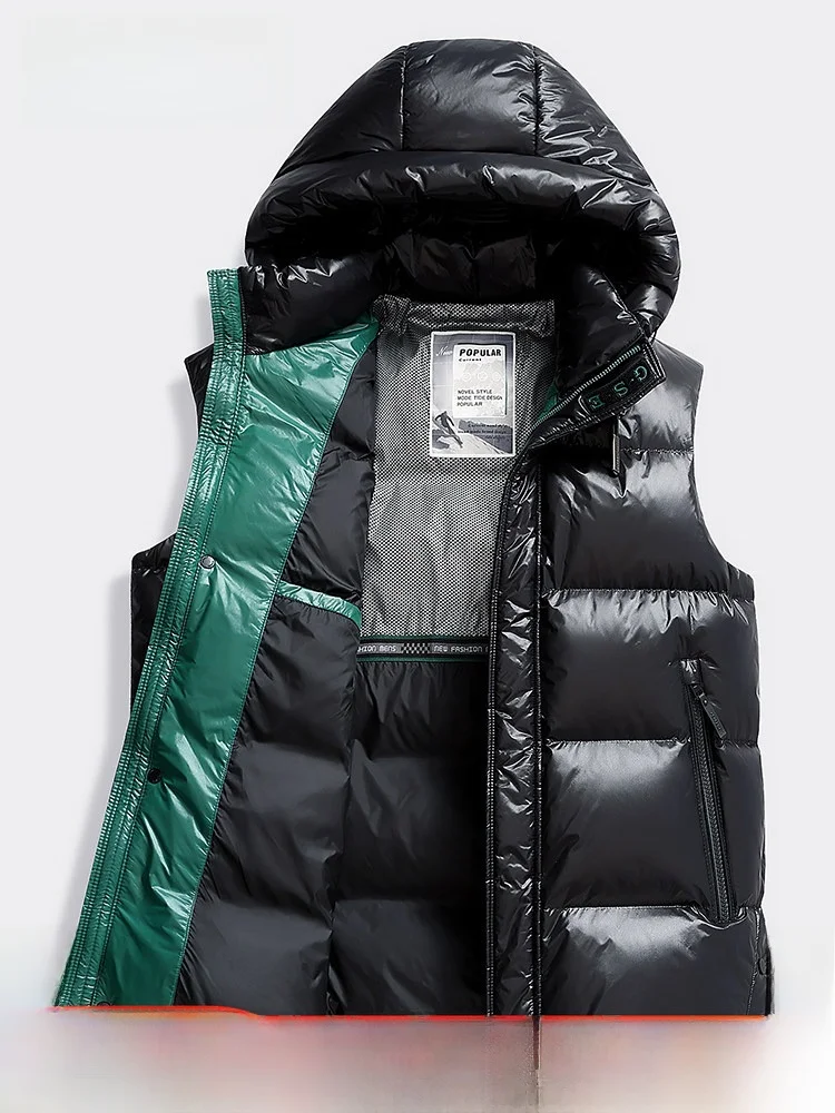 

Sparnu Men's down Vest Thiened Warmth Autumn Winter New Sle Outdoor Wear Faionable Urban Sle Du down Filling