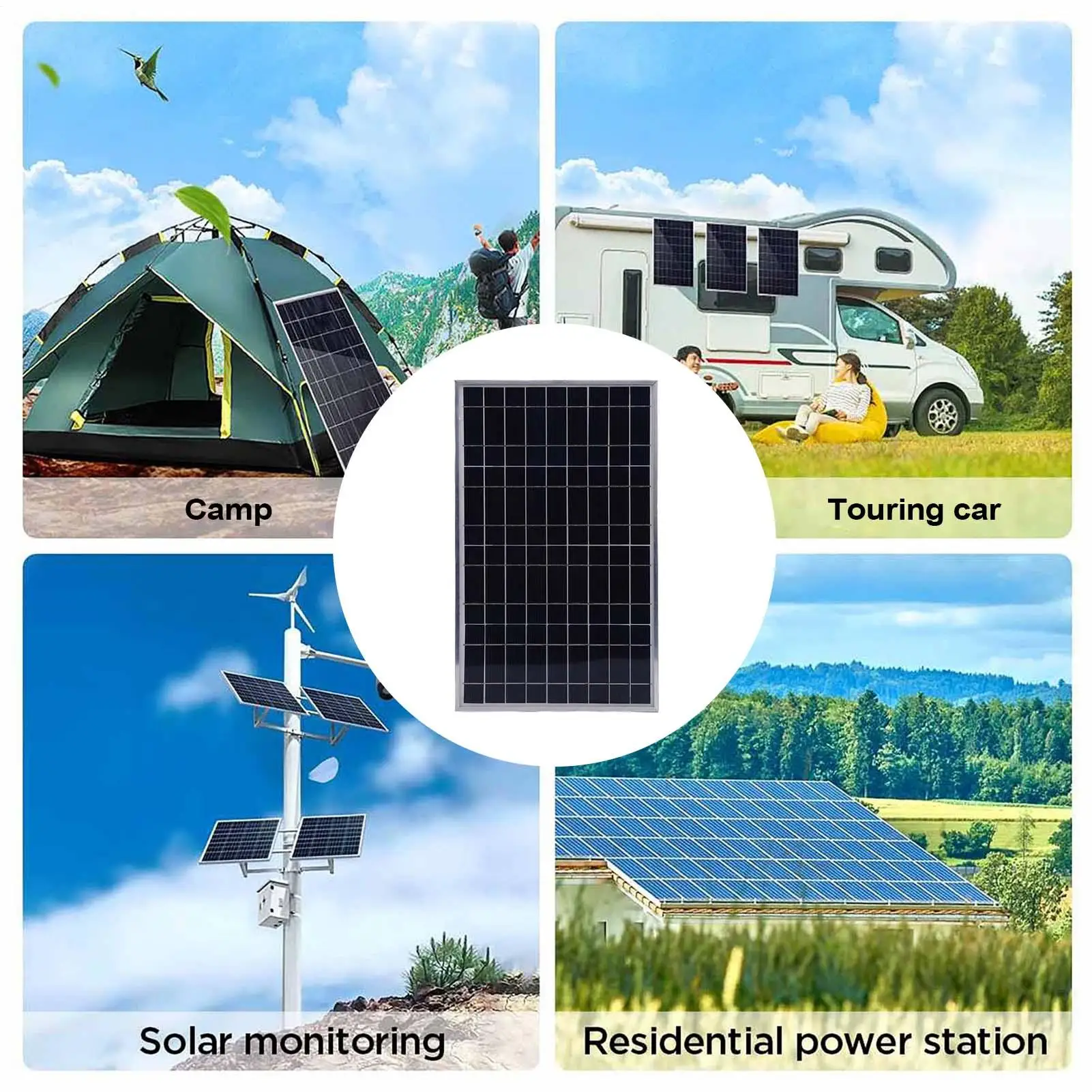 Kit controller pannello solare Pannello di ricarica solare 100w con porte di uscita USB e CC per auto Rv Barca Cabina marina Off Grid Atv