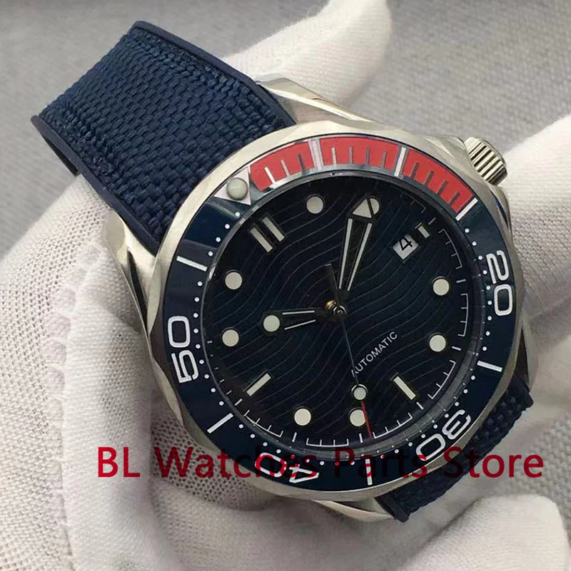 BLIGER 41mm Mechancial Men Watch Sapphire Glass NH35A MIYOTA PT5000 Movement Rubber Bracelet Ceramic Bezel Date Function Luminou