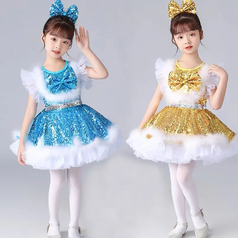 

children Sequins Dance Dress for Girls Kids Dance Costume Girl Kids Dance Outfit Cheerleader Costume Dance wear Dance Wear Girls