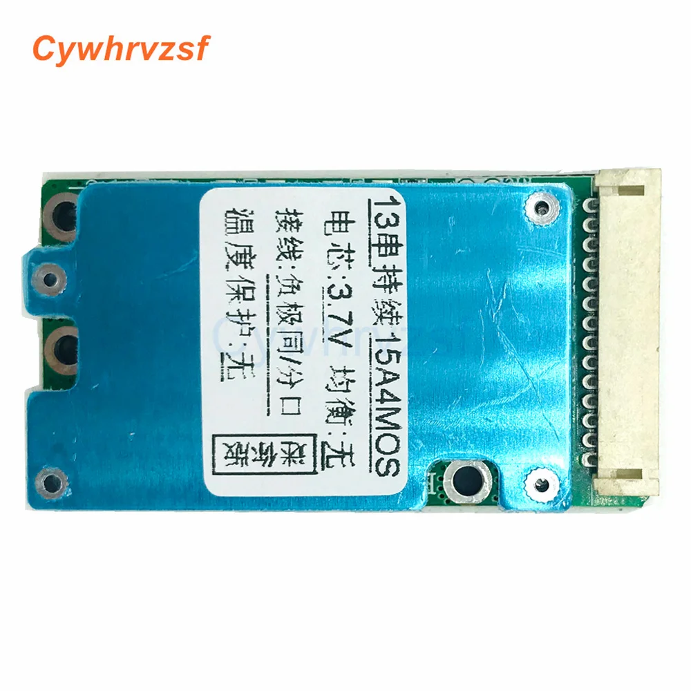 BMS 13S 48V 15A 20A Li-Ion Lithium 18650 Battery Pack Charge Protection Board PCM/PCB Common Port For Electric Bicycle Escooter