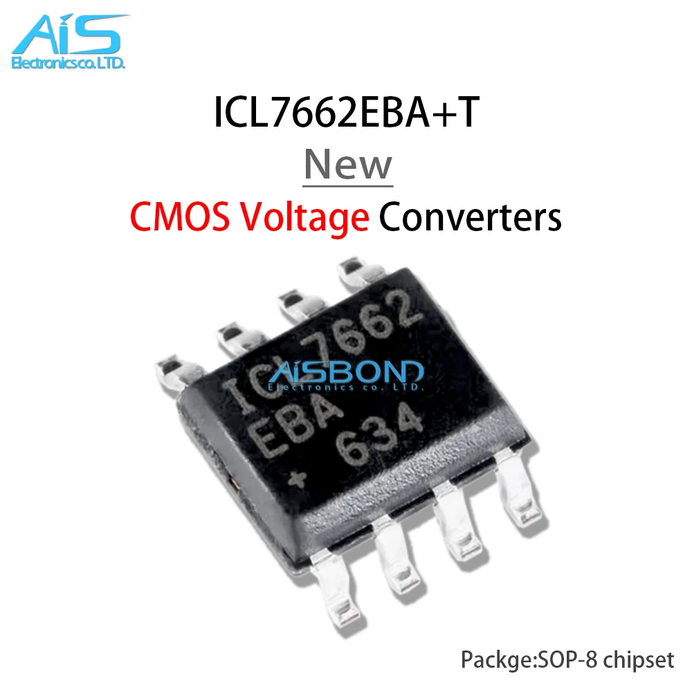 10Pcs/Lot New ICL7662EBA+T ICL7662EBA ICL7662 EBA CMOS Voltage Converters IC SOP-8 Chip