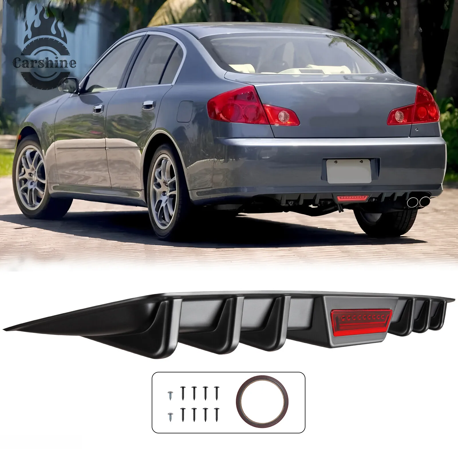 

Lower Rear Bumper Diffuser Shark Fins Spoiler Body Kit For Infiniti G35 G37