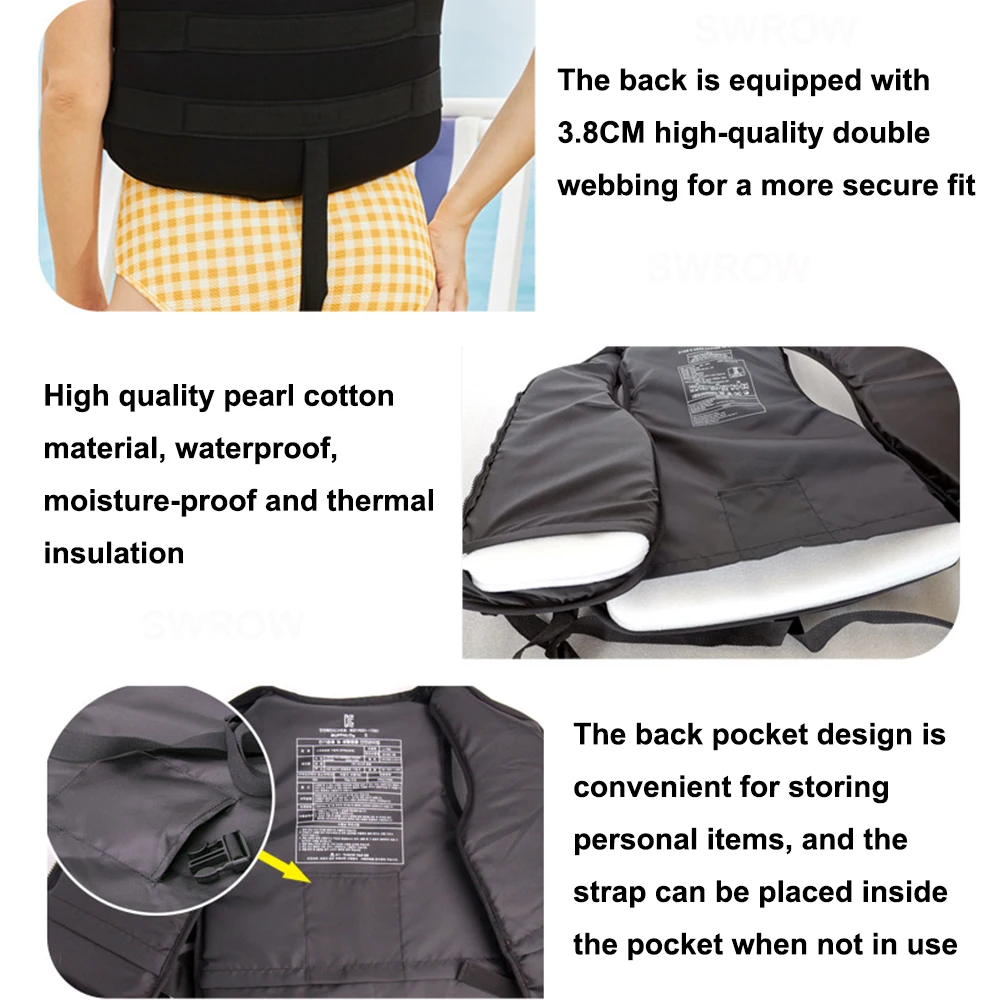 Life Jacket Neoprene Buoyancy Swimming Drifiting Boating Kayaking Vest for Adult Youth Men Women Water Sports Kayak Life Vest