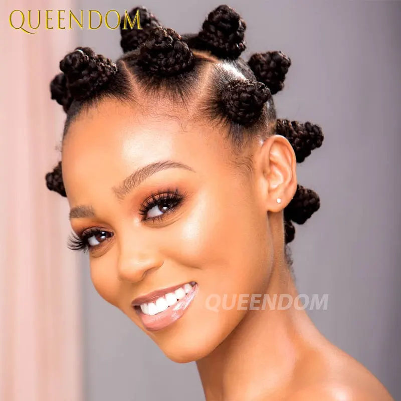 Bantu Knots Braided Wig Synthetic Jumbo Braids Wig Knotless Heat Resistant Cornrow Braid Wigs For Black Full Lace Box Braids Wig