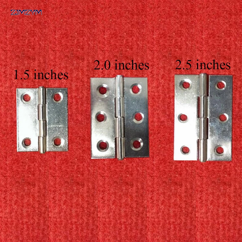 2pcs Stainless Steel Flat Hinge Cabinet Drawer 1.5 inch 2 inch 2.5 inch Windows Hinge Wooden Box Mini Hinges Door Connector