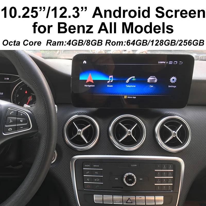 Newest 12.3 and 10.25 8 Core Android Auto Car Multimedia Player For Mercedes Benz A Class Gla W176 C117 X117 X156 W463 Carplay